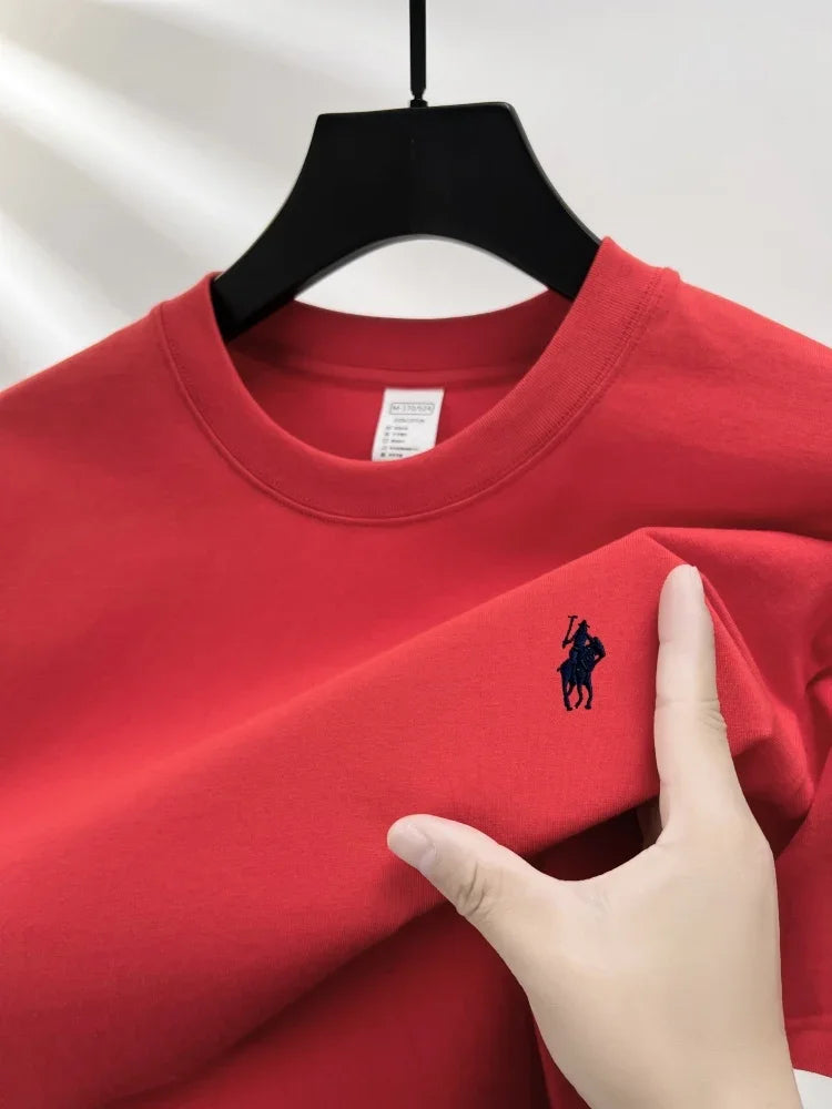 Men's Premium Cotton Pony Embroidery T-Shirt
